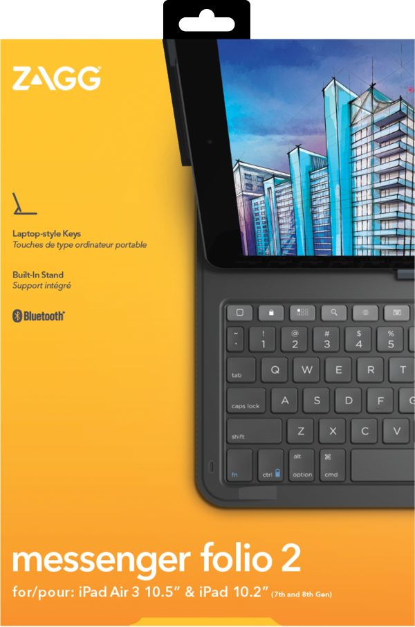 Zagg Messenger Folio 2 Bluetooth Keyboard Case For Apple Ipad 10.2/Pro/Air 10.5 Serie Azerty Black - Afbeelding 6