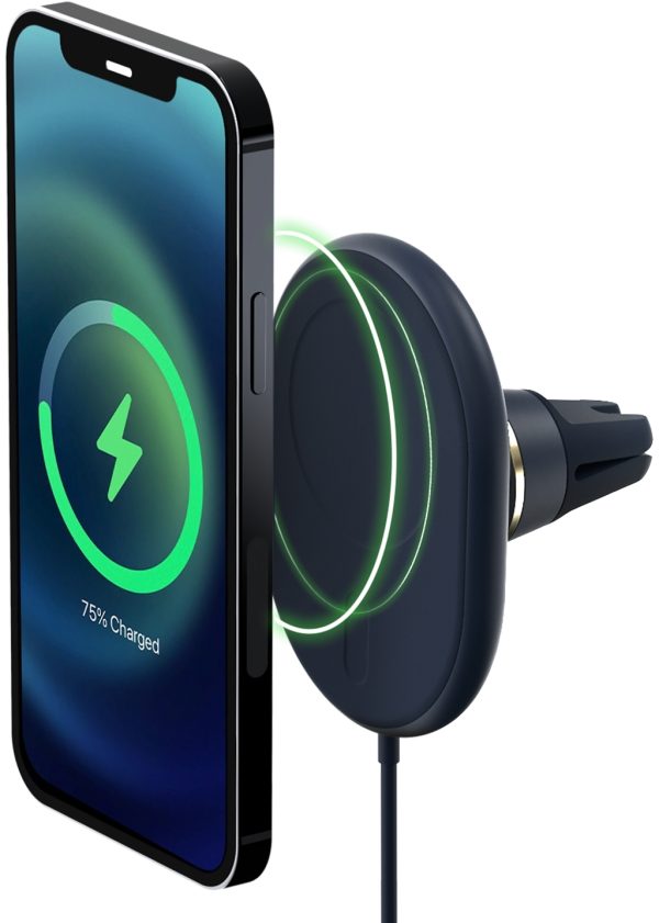 Iottie Velox Magsafe Magnetic Wireless Charging Air Vent Mount 7.5W Black - Afbeelding 2