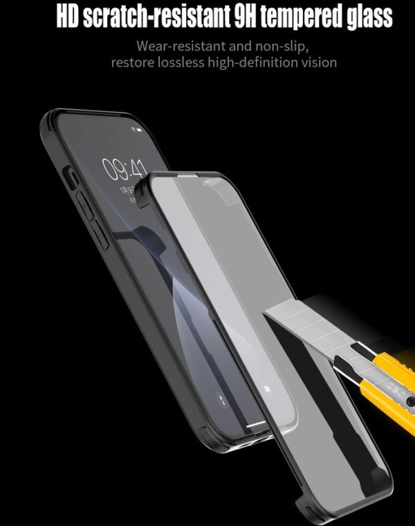 Valenta Tempered Glass Full Cover Bumper Case Apple Iphone 14 Pro Max Black - Afbeelding 7