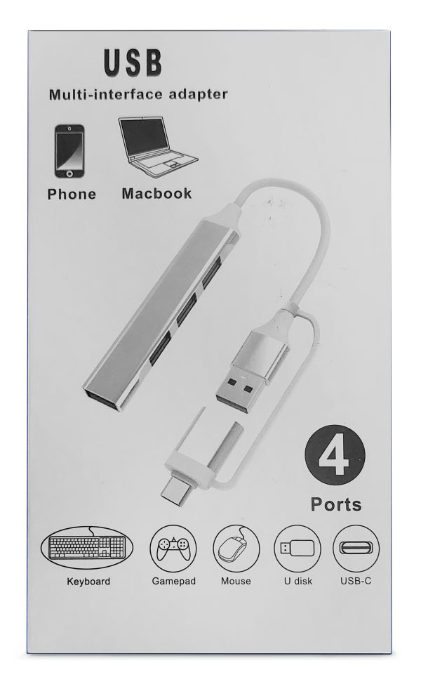Xccess Usb-C Multi-Hub To 4 Usb Grey - Afbeelding 4