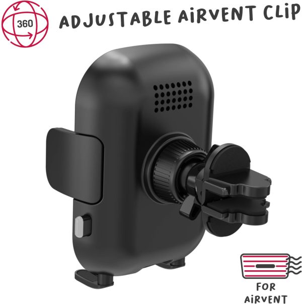 Celly Mountcharge15 Wireless Charger Car Holder 15W Black - Afbeelding 8