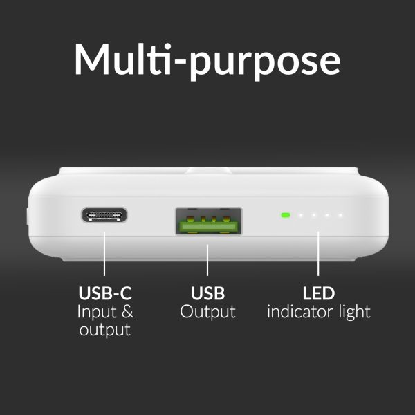 Mobilize Magnetic Wireless Magsafe Compatible Pd Stand Power Bank 10000Mah 15W White - Afbeelding 7