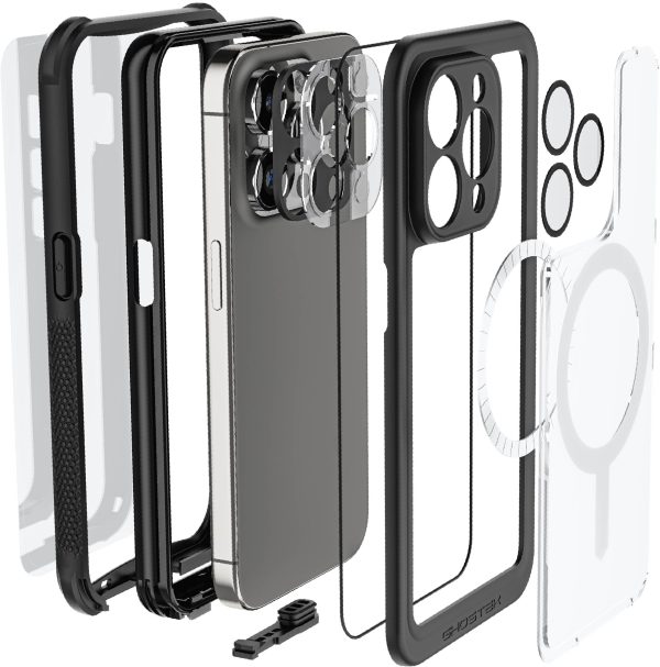 Ghostek Nautical Waterproof Magsafe Case + Belt Swivel Holster Apple Iphone 15 Pro Clear - Afbeelding 8
