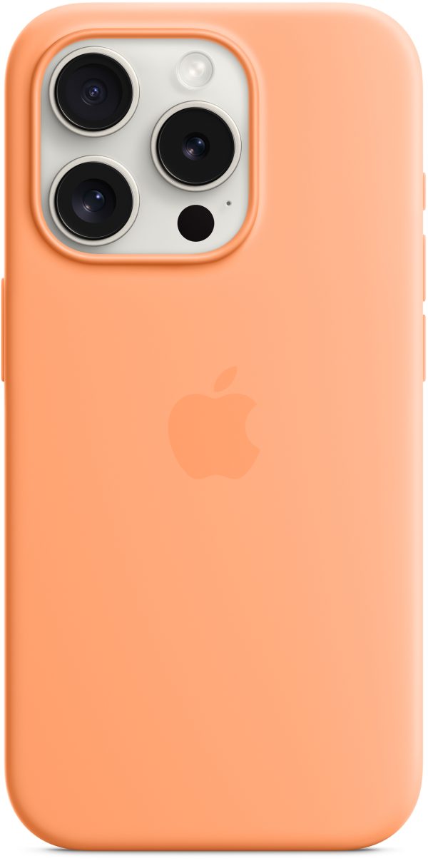 Apple Mt1H3Zm/A Apple Silicone Case With Magsafe Iphone 15 Pro Sorbet Orange