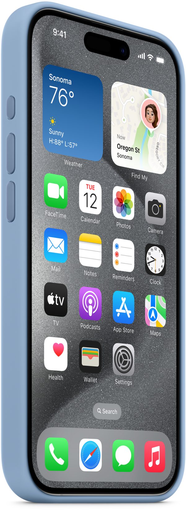 Apple Mt1Y3Zm/A Apple Silicone Case With Magsafe Iphone 15 Pro Max Winter Blue - Afbeelding 3