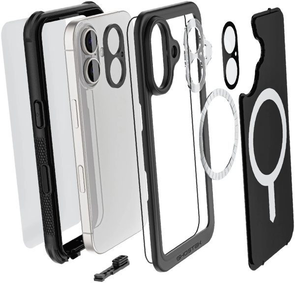 Ghostek Nautical Slim Waterproof Magsafe Case Apple Iphone 16 Black - Afbeelding 8