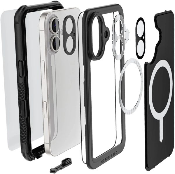 Ghostek Nautical Waterproof Magsafe Case + Belt Swivel Holster Apple Iphone 16 Black - Afbeelding 9