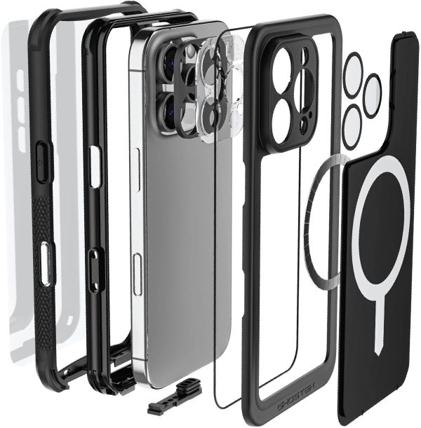 Ghostek Nautical Waterproof Magsafe Case + Belt Swivel Holster Apple Iphone 16 Pro Black - Afbeelding 9