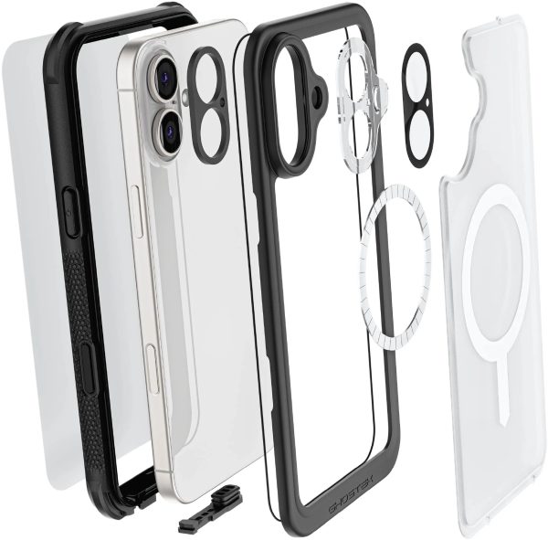 Ghostek Nautical Waterproof Magsafe Case + Belt Swivel Holster Apple Iphone 16 Plus Clear - Afbeelding 9