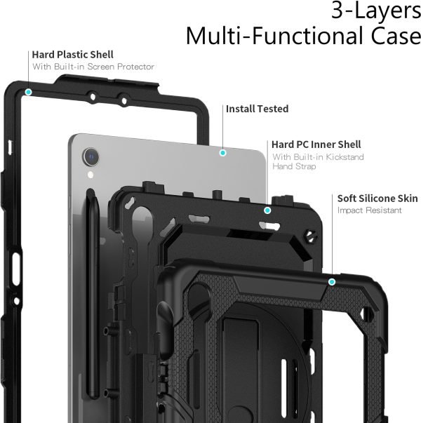 Xccess Survivor All-Round Case Samsung Galaxy Tab S10 Fe+ 13.1 Black (Screenless) - Afbeelding 6
