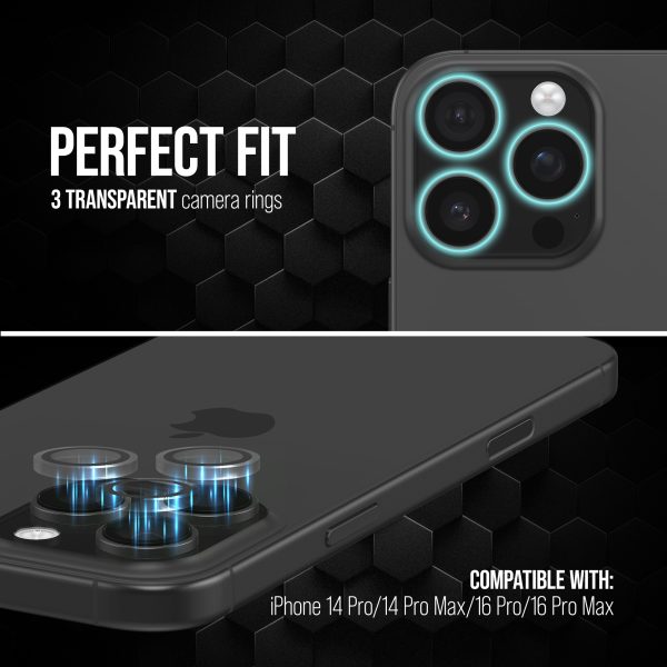 Striker Single Lens Glass Camera Protector - Transparent - Apple Iphone 14 Pro/14 Pro Max/16 Pro/16 Pro Max - Afbeelding 3
