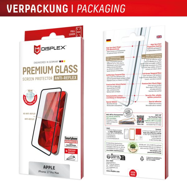Displex Premium Glass Full Cover Anti-Reflex Iphone 17 Pro Max - Afbeelding 10