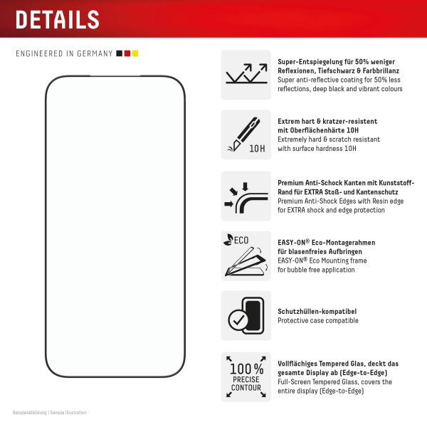 Displex Premium Glass Full Cover Anti-Reflex Iphone 17 Pro Max - Afbeelding 2