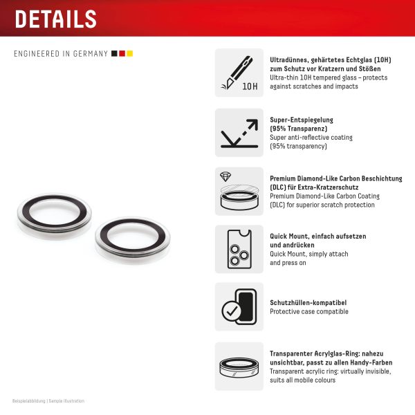 Displex Camglass Single Lens Iphone 16/16 Plus/17 - Afbeelding 2