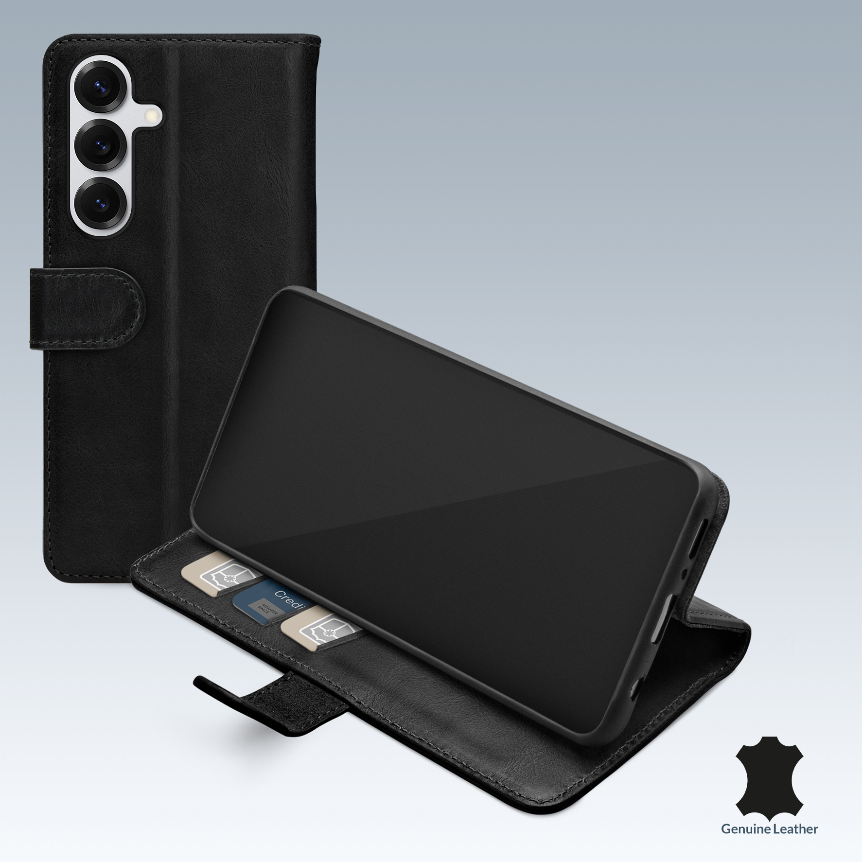 Mobilize Leather Wallet Samsung Galaxy S25 5G Black
