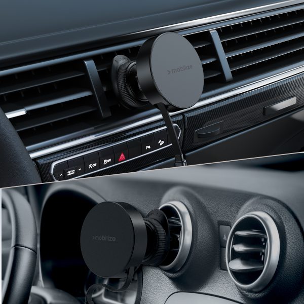 Mobilize Magsafe Compatible Car Holder/Charger 7.5W/10W/15W With Retractable Usb-C Cable Black - Afbeelding 4