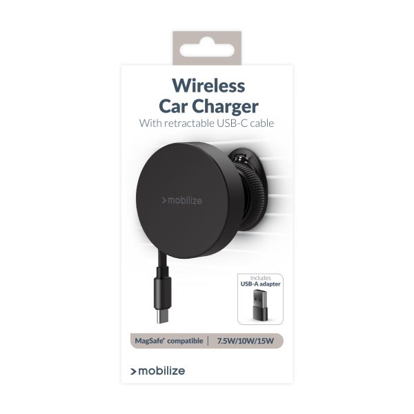 Mobilize Magsafe Compatible Car Holder/Charger 7.5W/10W/15W With Retractable Usb-C Cable Black - Afbeelding 7
