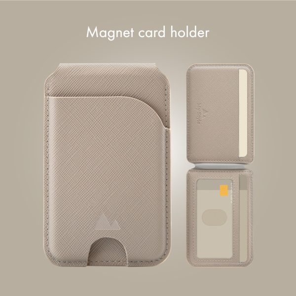 My Style Magsafe Compatible Magnet Card Holder With Stand Function Warm Grey - Afbeelding 2