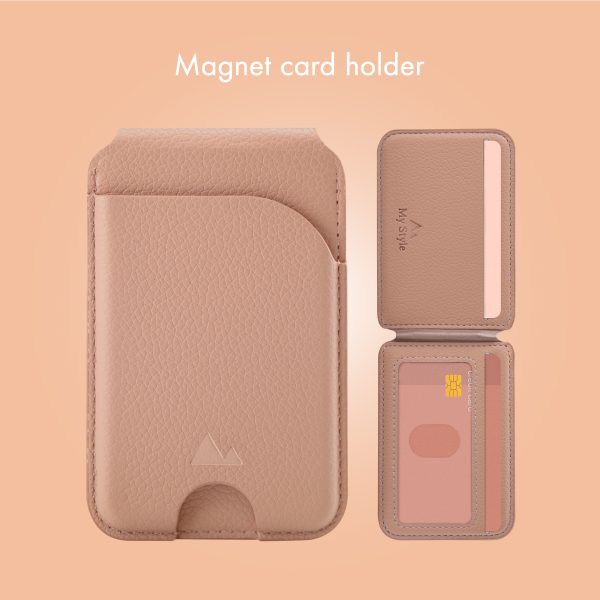 My Style Magsafe Compatible Magnet Card Holder With Stand Function Soft Pink - Afbeelding 2