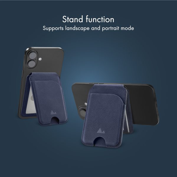 My Style Magsafe Compatible Magnet Card Holder With Stand Function Midnight Blue - Afbeelding 5