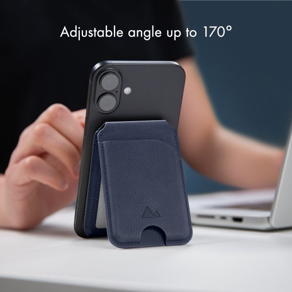 My Style Magsafe Compatible Magnet Card Holder With Stand Function Midnight Blue - Afbeelding 6