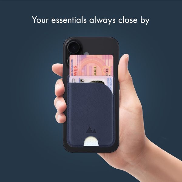My Style Magsafe Compatible Magnet Card Holder With Stand Function Midnight Blue - Afbeelding 7