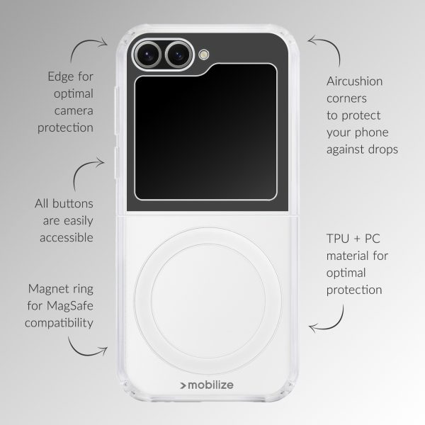 Mobilize Magsafe Compatible Naked Protection Case For Samsung Galaxy Z Flip7 5G Clear - Afbeelding 4