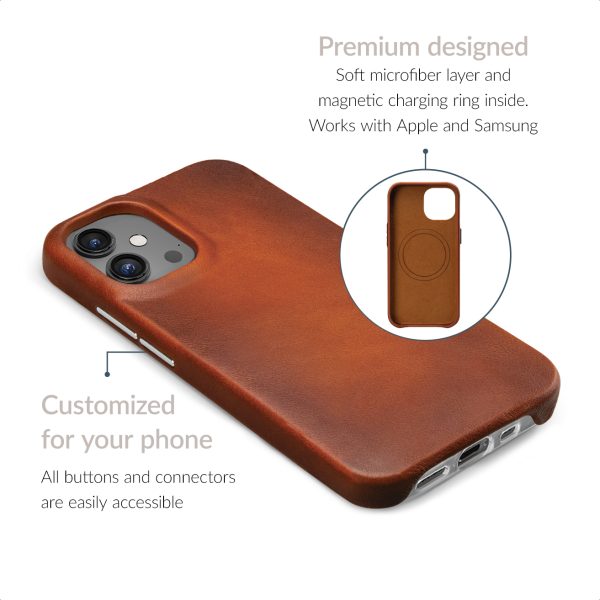 Mobilize Magsafe Compatible Premium Leather Case Apple Iphone Air Burned Cognac - Afbeelding 2