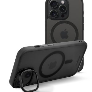 Mobilize Magsafe Compatible Hybrid Pro Case With Camera Stand Apple Iphone 15 Pro Black