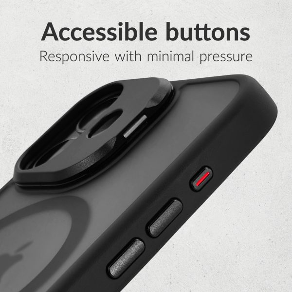 Mobilize Magsafe Compatible Hybrid Pro Case With Camera Stand Apple Iphone 16 Pro Max Black - Afbeelding 3