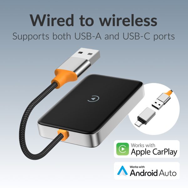 Mobilize Premium 2In1 Adapter For Wireless Apple Carplay/Android Auto Black - Afbeelding 2
