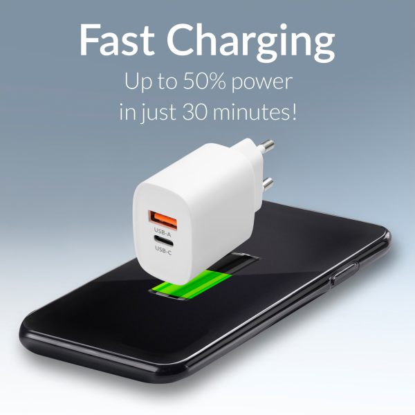 Mobilize Bulk Mobilize Wall Charger Usb-C + Usb 20W White (Bulk) - Afbeelding 6
