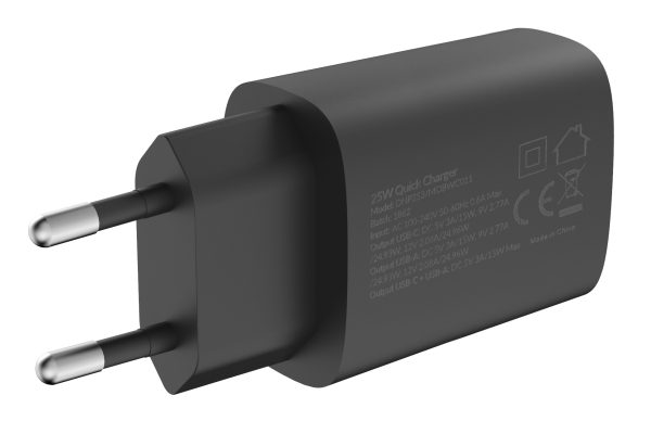 Mobilize Bulk Mobilize Wall Charger Usb-C + Usb 25W With Pd/Pps Black (Bulk) - Afbeelding 3