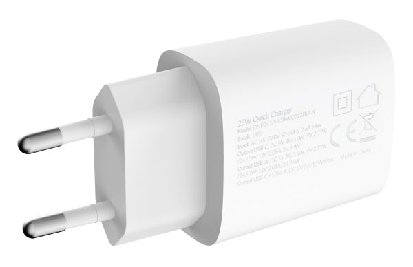 Mobilize Bulk Mobilize Wall Charger Usb-C + Usb 25W With Pd/Pps White (Bulk) - Afbeelding 3